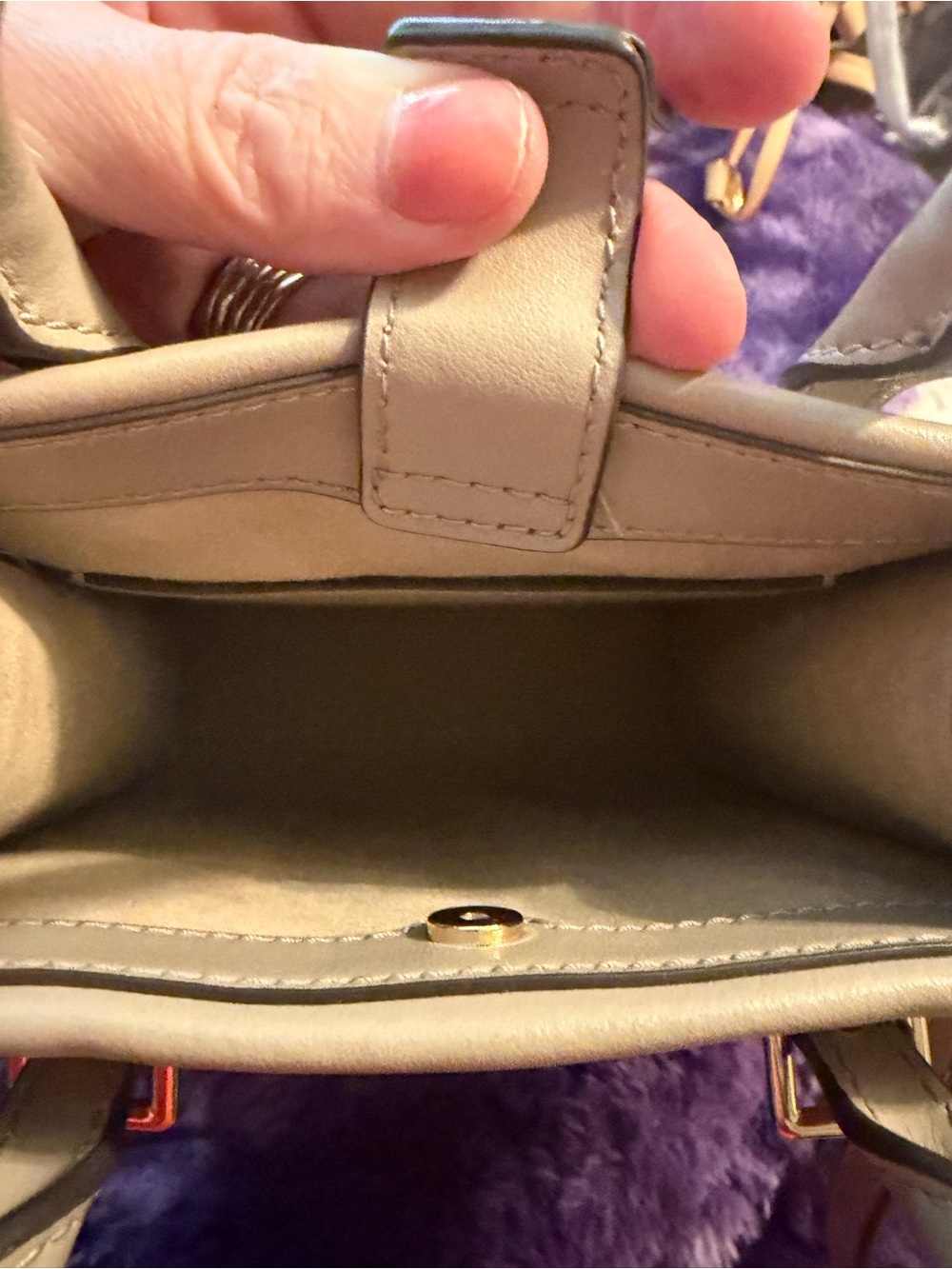 Tory Burch Taupe Embossed Mini Tote Crossbody - Picture 7 of 9